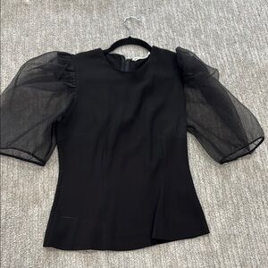 Zara Elegant Black Puff Sleeve Top